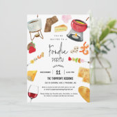 フォンデュパーティーワインチーズディナーパーティー任意の大事な行事 招待状 (スタンド正面)