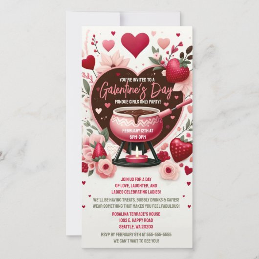 フォンデュ・ガレンティンの日パーティーデジタル招待状 セーブザデート (正面)