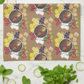 フォンデュ・フルーツケーキベリーMarshmallowデザートフード キッチンタオル (折り畳み)