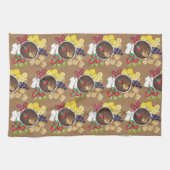 フォンデュ・フルーツケーキベリーMarshmallowデザートフード キッチンタオル (横)