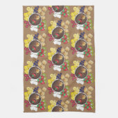 フォンデュ・フルーツケーキベリーMarshmallowデザートフード キッチンタオル (縦)