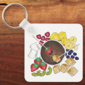 フォンデュ・フルーツケーキベリーMarshmallowデザートフード キーホルダー (正面)