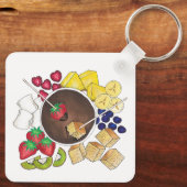 フォンデュ・フルーツケーキベリーMarshmallowデザートフード キーホルダー (裏面)