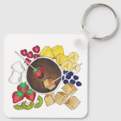 フォンデュ・フルーツケーキベリーMarshmallowデザートフード キーホルダー (裏面)