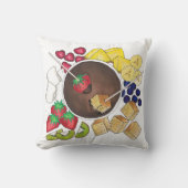 フォンデュ・フルーツケーキベリーMarshmallowデザートフード クッション (正面)