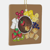 フォンデュ・フルーツケーキベリーMarshmallowデザートフード セラミックオーナメント (右)