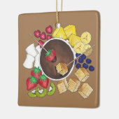 フォンデュ・フルーツケーキベリーMarshmallowデザートフード セラミックオーナメント (左)