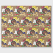 フォンデュ・フルーツケーキベリーMarshmallowデザートフード ラッピングペーパー (フラット)