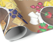 フォンデュ・フルーツケーキベリーMarshmallowデザートフード ラッピングペーパー (ロールコーナー)