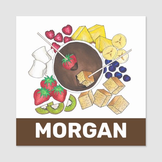 フォンデュ・フルーツケーキベリーMarshmallowデザートフード 名札 (正面)