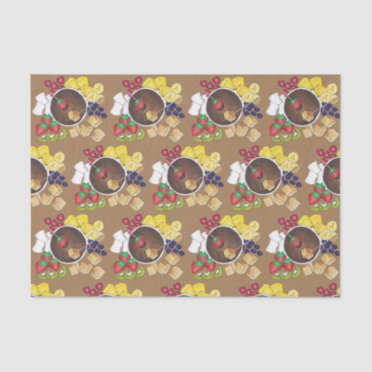 フォンデュ・フルーツケーキベリーMarshmallowデザートフード 薄葉紙 (正面)