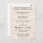 フォントの呼結婚び出しの組み合わせ ポストカード (正面/裏面)