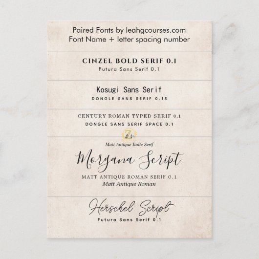 フォントの呼結婚び出しの組み合わせ ポストカード (正面)