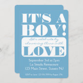 フォントはっきりしたは少年だ！シャワー招待状 招待状 (正面/裏面)