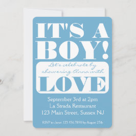 フォントはっきりしたは少年だ！シャワー招待状 招待状