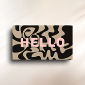 フォントはっきりしたグルービブラック赤面ピンククラフト 名刺