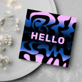 フォントはっきりしたグルービーブラックネイビーブルー薄紫パープ淡い色のリ スクエア名刺