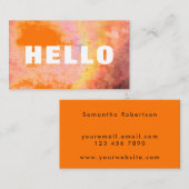 フォントはっきりしたハローオレンジレインボー 名刺 (正面/裏面)