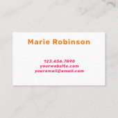 フォントはっきりしたレトログルーヴィ赤面ピンクハロー 名刺 (裏面)