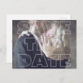フォントはっきりした写真デートを保存！ 案内ポストカード (正面/裏面)
