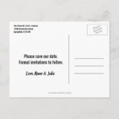 フォントシンプルクラフト紙日付の保存 案内ポストカード (裏面)