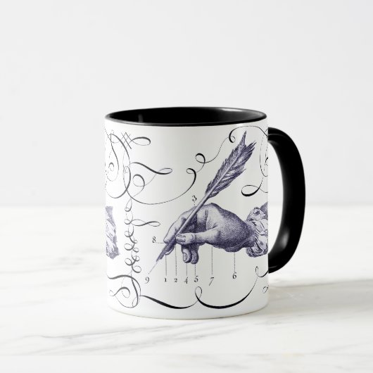 フォントデザイナーか書家のエレガントなコーヒー・マグ マグカップ (正面右)