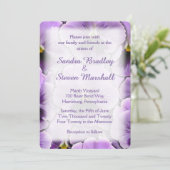 フォントヒドゥンパープルパンシー結婚式招待状 招待状 (スタンド正面)