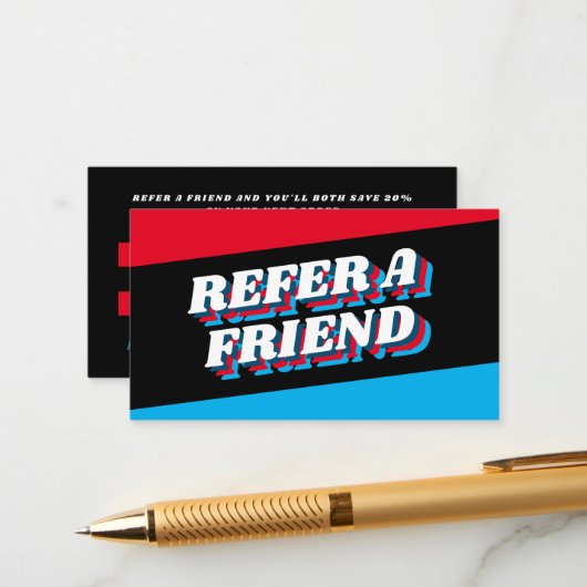 フォントファンキーデザイン、レトロスタイル紹介カード エンクロージャーカード (正面/裏面インサイチュ)