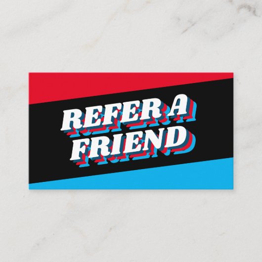 フォントファンキーデザイン、レトロスタイル紹介カード エンクロージャーカード (正面)