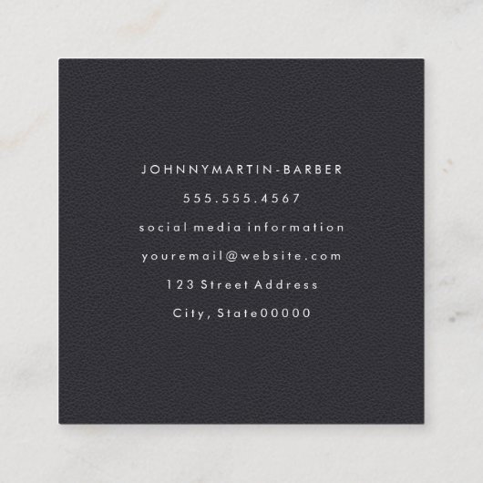 フォントファンシーモノグラム | 幾何学模様 スクエア名刺 (裏面)