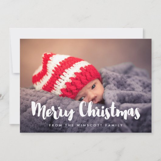 フォントモダンクラシックメリークリスマスフォト シーズンカード (正面)