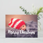 フォントモダンクラシックメリークリスマスフォト シーズンカード (スタンド正面)