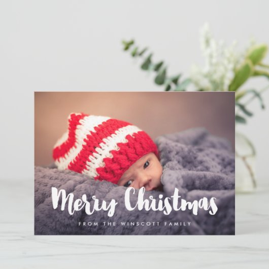 フォントモダンクラシックメリークリスマスフォト シーズンカード (スタンド正面)