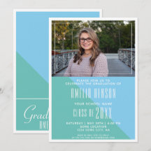 フォントモダンターコイズブルー卒業写真