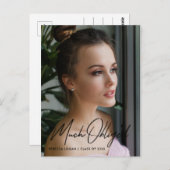 フォントモダン優雅な写真卒業ありがとう ポストカード (正面/裏面)