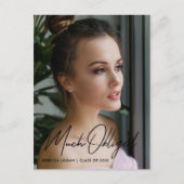 フォントモダン優雅な写真卒業ありがとう ポストカード (正面)