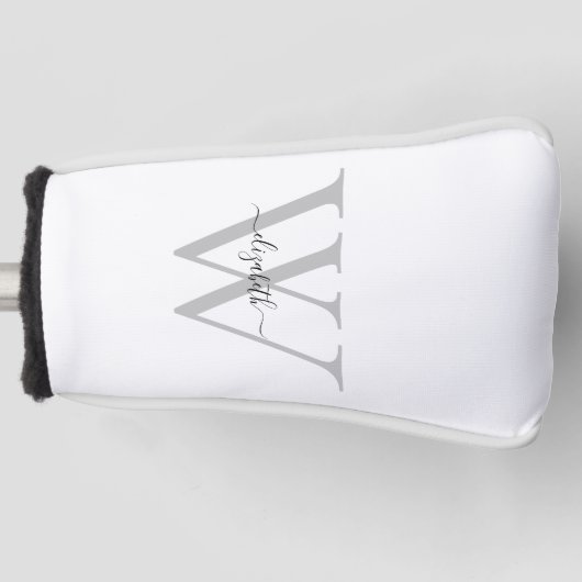 フォントモダン名前をカスタムする&イニシャルニュートラルパター ゴルフヘッドカバー (正面)