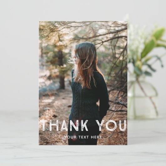 フォント素朴ありがとうフォトカード サンキューカード (スタンド正面)