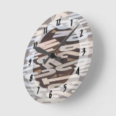 フォント設定用の文字 ラウンド壁時計 (傾斜)