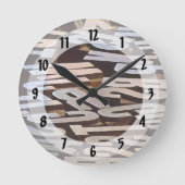 フォント設定用の文字 ラウンド壁時計 (正面)