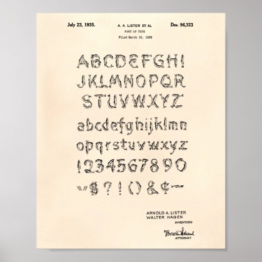 フォント1935パテントアートオールドペッパー ポスター (正面)