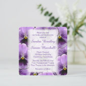 フォント パープル パンジー ウェディング 招待状 (スタンド正面)