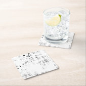 フォント ミュージック モノクロ サークル パターン モノクロ スクエアペーパーコースター (インサイチュ)