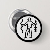 フォント〔占星術の〕十二宮図:射手座+カラー&アイディア 缶バッジ (正面&裏面)