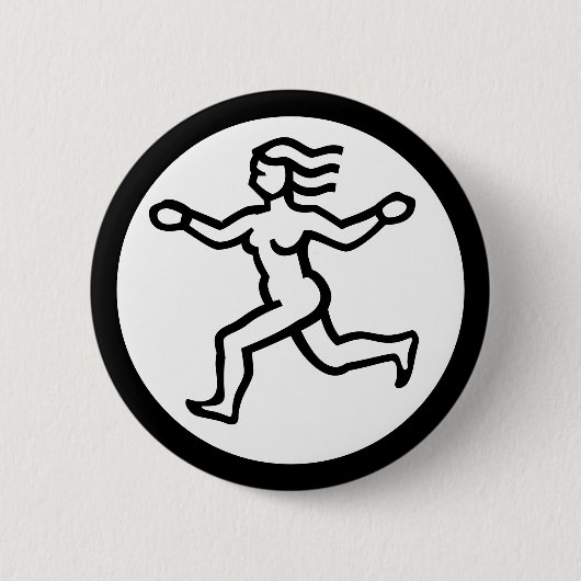 フォント〔占星術の〕十二宮図:《星座》乙女座+カラー&アイディア 缶バッジ (正面)