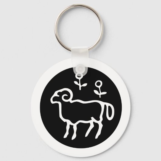 フォント〔占星術の〕十二宮図: ARIES +カラーとアイディア キーホルダー (正面)