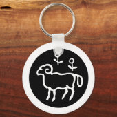 フォント〔占星術の〕十二宮図: ARIES +カラーとアイディア キーホルダー (正面)