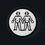 フォント〔占星術の〕十二宮図: GEMINI  カラーとアイディア 缶バッジ<br><div class="desc">EDDA Froehlichおもしろい/EDDArtによるかわいらしアイディア |あなた自身のシンボルカスタマイズ、背景、文字詳細、フォントスタイル、フォントサイズと色を追加することによってあなたの大事な行事のために簡単に。 |他のアイディア、デザインおよび製品感じは無料で私には連絡: contact@eddart.deまたはここを見る： www.zazzle.com/eddartshop*およびここに： www.zazzle.de/eddartiful* |〔占星術の〕十二宮図フォント記号の例： GEMINI （文字： A）</div>