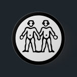 フォント〔占星術の〕十二宮図: GEMINI  カラーとアイディア 缶バッジ<br><div class="desc">EDDA Froehlichおもしろい/EDDArtによるかわいらしアイディア |あなた自身のシンボルカスタマイズ、背景、文字詳細、フォントスタイル、フォントサイズと色を追加することによってあなたの大事な行事のために簡単に。 |他のアイディア、デザインおよび製品感じは無料で私には連絡: contact@eddart.deまたはここを見る： www.zazzle.com/eddartshop*およびここに： www.zazzle.de/eddartiful* |〔占星術の〕十二宮図フォント記号の例： GEMINI （文字： A）</div>