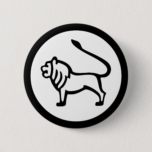 フォント〔占星術の〕十二宮図: LEO +カラー&アイディア 缶バッジ (正面)